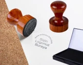 Kırmızı Sandal Ağacı Ahşap Mühür 40mm Çap Çok Özel Bir Hediye thumbnail 2