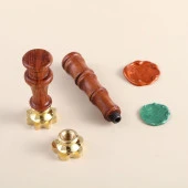 Boş Mum Mühür Pirinç Damga Başlığı Sekizgen Yıldız 24x284mm thumbnail 6