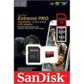 Sandısk Extreme Pro 256GB Mıcro Sd Hafıza Kartı 200Mb/90Mb SDSQXCD-256G - 3