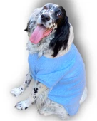 Triple Light Blue Kapşonlu Sweatshirt Orta ve Büyük Irklar İçin - 3