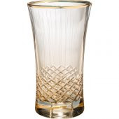 Kcd Antik Sarı Kesme El Dekor Yaldızlı 6 Adet Desenli Su ve Meşrubat Bardak Takımı thumbnail 2