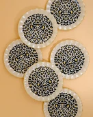 Glore Leopar Wavy Altın Yaldızlı 6 Kişilik Cam Pasta Tabağı Takımı 25098 thumbnail 2