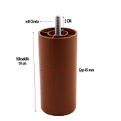 SANCAK Gizli Ayak (KAHVE) (M/8) Silindir Destek Ayağı 10 cm - 2