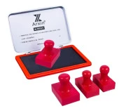 Mühür Kauçuk Alaşım Kırmızı Kaşe Dikdörtgen 60x30mm thumbnail 1