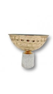 Crearthome Dekoratif Mermer Tabanlı Dövme Saksı Gold SMT-11-AL-SZR - 1