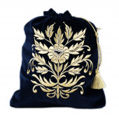 Sarı Simli Lacivert Ayakkabı Çantası - 1