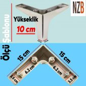 Lüks Mobilya Kanepe Sehpa TV Ünitesi Koltuk Ayağı 10 cm Parlak Krom Baza Ayak thumbnail 2