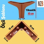 Lüks Mobilya Kanepe Sehpa TV Ünitesi Koltuk Ayağı 10 cm Kahverengi Baza Ayak thumbnail 2