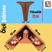 Lüks Mobilya Kanepe Sehpa TV Ünitesi Koltuk Ayağı 19 cm Ahşap Desenli Kahverengi Baza Ayak - 2