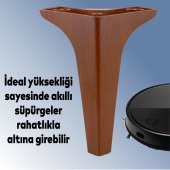 Lüks Mobilya Kanepe Sehpa TV Ünitesi Koltuk Ayağı 19 cm Ahşap Desenli Kahverengi Baza Ayak - 6