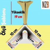 Lüks Mobilya Kanepe Sehpa TV Ünitesi Koltuk Ayağı 19 cm Altın Gold Baza Ayak - 2