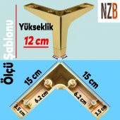 Lüks Mobilya Kanepe Sehpa TV Ünitesi Koltuk Ayağı 12 cm Altın Gold Baza Ayak - 2