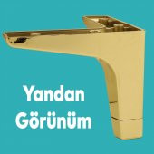 Lüks Mobilya Kanepe Sehpa TV Ünitesi Koltuk Ayağı 12 cm Altın Gold Baza Ayak - 5