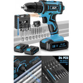 ProJCB Plus American Blue X-torq 58 V 8 Ah Li Çift Metal Şanzuman Çift Akülü Matkap 27 Parça Set Hediyeli - 1