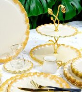 Glore Latte Altın Yaldızlı Cam Kurabiyelik 26089 thumbnail 3