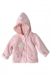 Andywawa Kız Bebek Kurdela Detaylı Pembe Kız Bebek Mont AC23156 - 1