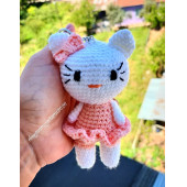 Amigurumi hello kity anahtarlık aksesuar çanta araba süsü hediyelik oyuncak bebek - 1