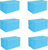 3 LÜ BÜYÜK BOY YORGAN YASTIK BATTANIYE HURCU ÇOK  AMAÇLI HURÇ  TELA KUMAŞ 100 X 50CM MAVİ RENK ÇEYİZLİK - 1