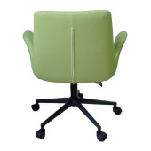 Büro Sandalyesi Siyah Metal Ayaklı Yeşil Renk Suni Deri - 3