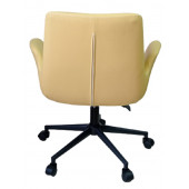 Büro Sandalyesi Siyah Metal Ayaklı Sarı Renk Suni Deri thumbnail 3