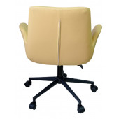 Büro Sandalyesi Siyah Metal Ayaklı Sarı Renk Suni Deri thumbnail 4