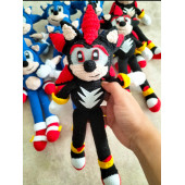 Amigurumi süper Sonic karakteri shadow siyah Sonic sevilen çizgi karakterler hediyelik oyuncak bebek figür - 1
