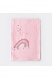 Bibaby Müslin Battaniye Pretty Rabbit Bambu Pembe 100x130 cm. - 1