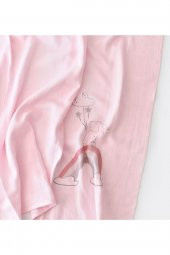Bibaby Müslin Battaniye Pretty Rabbit Bambu Pembe 100x130 cm. - 4