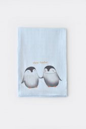 Bibaby Happy Together Bambu Müslin Battaniye Mavi 100x130 cm. - 1