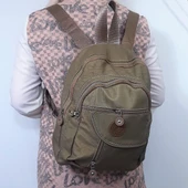 Fiyra s1 Camel Renk Krinkıl Kumaş Dört Bölmeli Bayan Sırt Çantası - 7