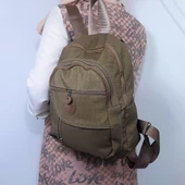 Fiyra s1 Camel Renk Krinkıl Kumaş Dört Bölmeli Bayan Sırt Çantası - 6
