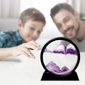Hareketli Kum Sanatı Resim Sandscapes Yuvarlak Cam 3D Derin Deniz Kumu - 1