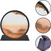Hareketli Kum Sanatı Resim Sandscapes Yuvarlak Cam 3D Derin Deniz Kumu - 2