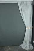 KETEN MODEL GRİ RENK TEK KANAT Hazır dikilmiş Pileli Fon Perde 300*260 cm thumbnail 6