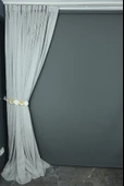 KETEN MODEL GRİ RENK TEK KANAT Hazır dikilmiş Pileli Fon Perde 300*260 cm thumbnail 5