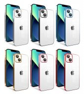 Apple iPhone 13 Kılıf Kamera Korumalı Renkli Çerçeveli Jarga Kapak - 1