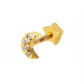 Hilal 14 Ayar Altın Tragus Küpe - 1