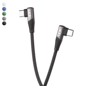 Linktech K595 Safe 60W Type-C - Type-C 90 Derece Data/Şarj Kablosu 1.5mt - 1