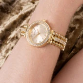 GUESS GUGW0401L2 ALTIN KAPLAMA TAŞLI BAYAN KOL SAATİ - 7
