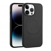 KNY Apple İphone 14 Pro Kılıf Magsafeli Suni Deri Derix Kapak Siyah - 1