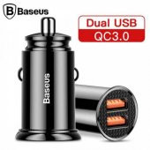 Baseus QC3.0 5A 30W Çift USB Araç Çakmaklık Şarjı Araç Şarjı Led Işıklı Hızlı Şarj Oto Çakmaklık - 2