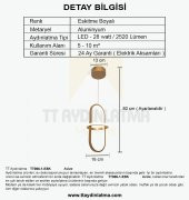 TT Aydınlatma TT006-1-ESK  Minyon Modeli Tekli Eskitme Led Avize thumbnail 3