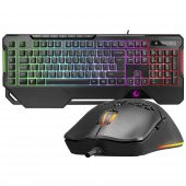 Rampage KM-R96 ELEMENTAL Siyah RGB Aydınlatmalı Q Oyuncu  Klavye ve Mouse Gaming Set 7200dpı - 1