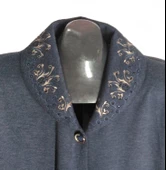 MUSTAFA KOÇAK TEKSTİL Kadın Lacivert Yün Kaşmir Yarım Astarsız Kaban - 2