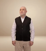 KEHİLA Erkek Siyah Baba Yeleği Önden Zarif Düğmeli Klasik Çift Cepli Rahat Kesim Ince Yün Triko - 6