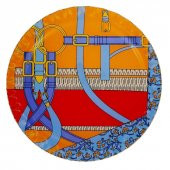 Glore Bonita Altın Yaldızlı Cam Tepsi 31 cm 27100 - 1