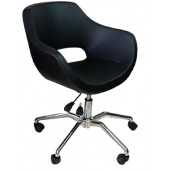 Ofis Koltuğu Döküm Süngerli Siyah Suni Deri Örümcek Yıldız Ayaklı thumbnail 1