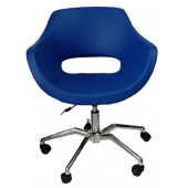 Ofis Koltuğu Döküm Süngerli Mavi Suni Deri Örümcek Yıldız Ayaklı - 2