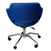 Ofis Koltuğu Döküm Süngerli Mavi Suni Deri Örümcek Yıldız Ayaklı - 3