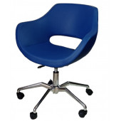 Ofis Koltuğu Döküm Süngerli Mavi Suni Deri Örümcek Yıldız Ayaklı - 4